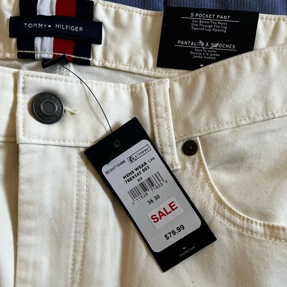 Tommy Hilfiger THFlex White 5 pocket Pants US36x30 - Picture 5 of 7